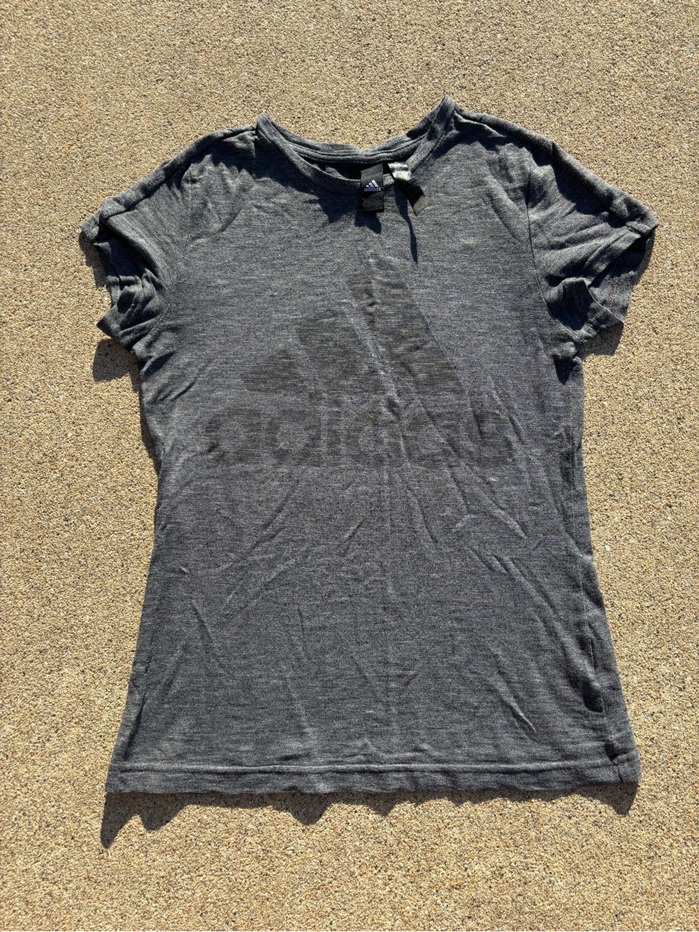 adidas Women's Charcoal Gray Short Sleeve Logo Tee